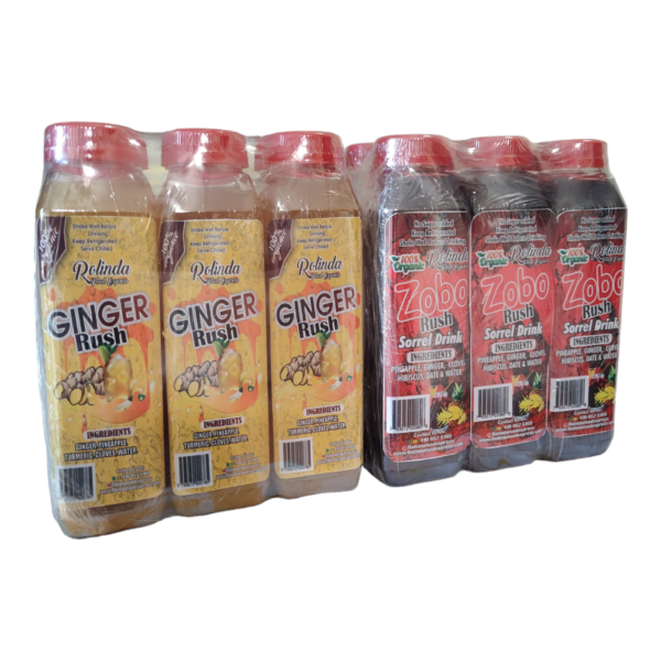 Introducing our dynamic duo: the ZOBO Rush and Ginger Rush drinks in one convenient assorted pack! Enjoy the exhilarating fusion of tangy hibiscus and spicy ginger flavors.